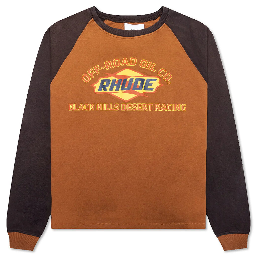 Black Hills L S Raglan Sweatshirt Camel Black