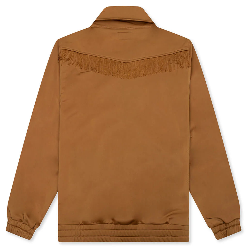 Tricot Jersey Fringe Track Jacket Gold