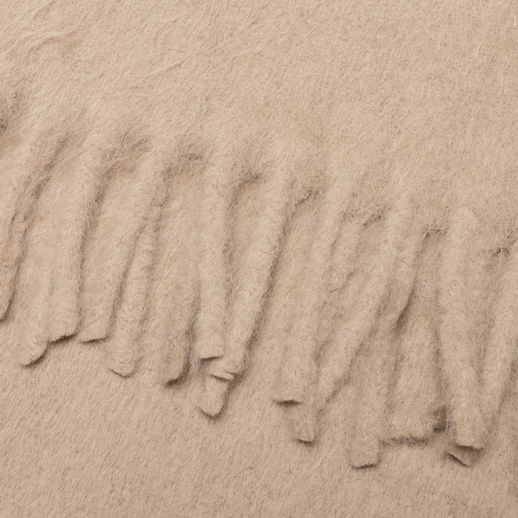 Fringe Alpaca Scarf Camel Beige