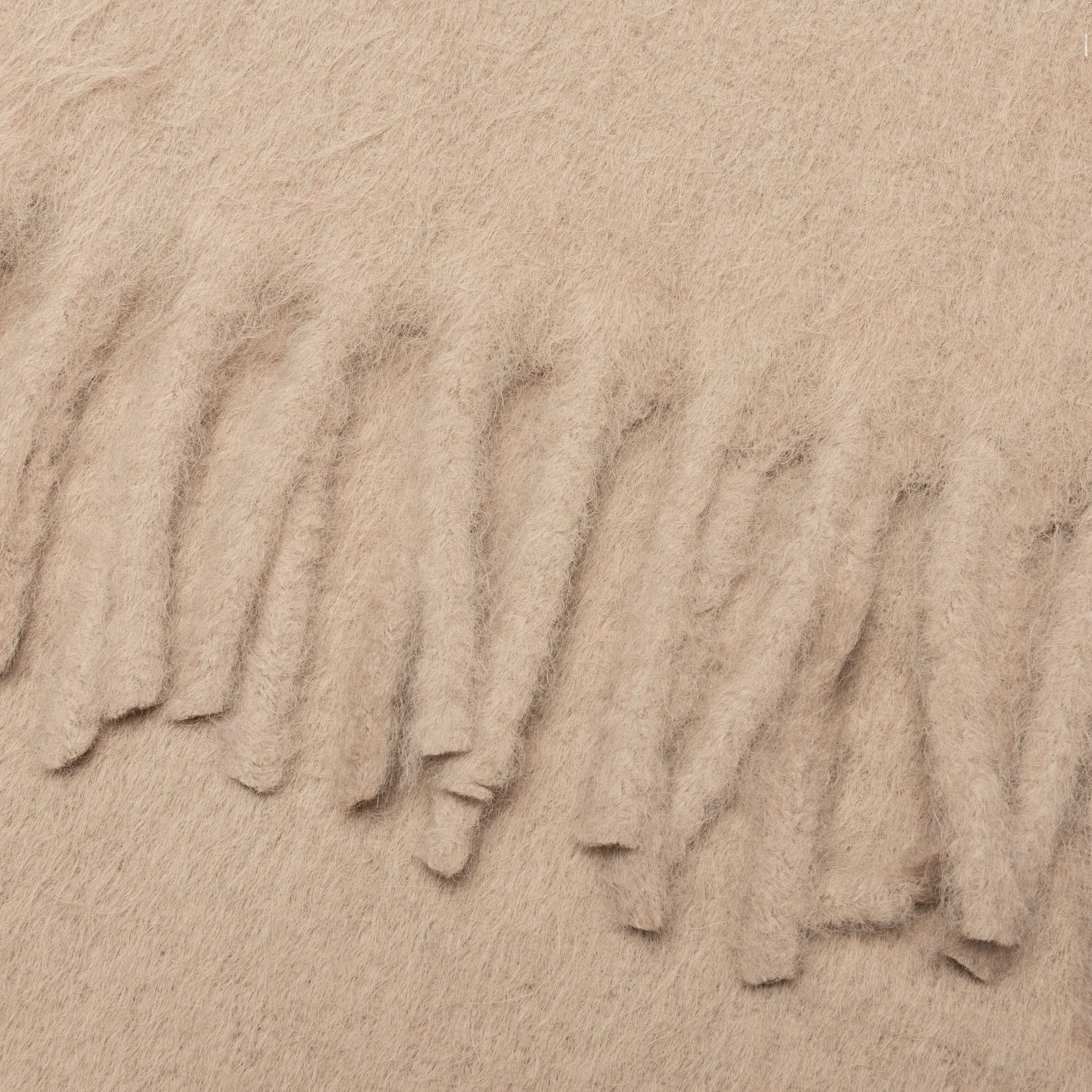 Fringe Alpaca Scarf Camel Beige