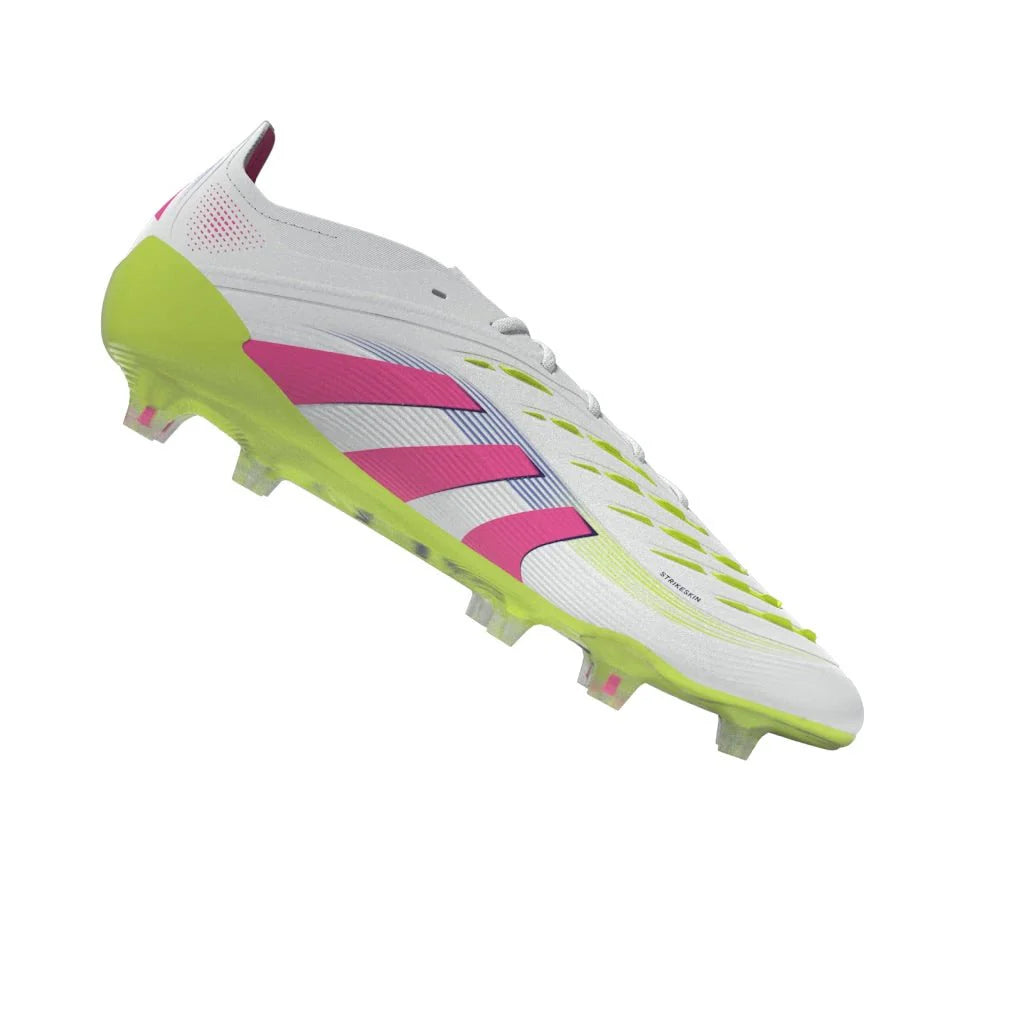 adidas Predator Elite FG Mens Firm Ground Soccer Cleats White Lucid Pink Lucid Lemon