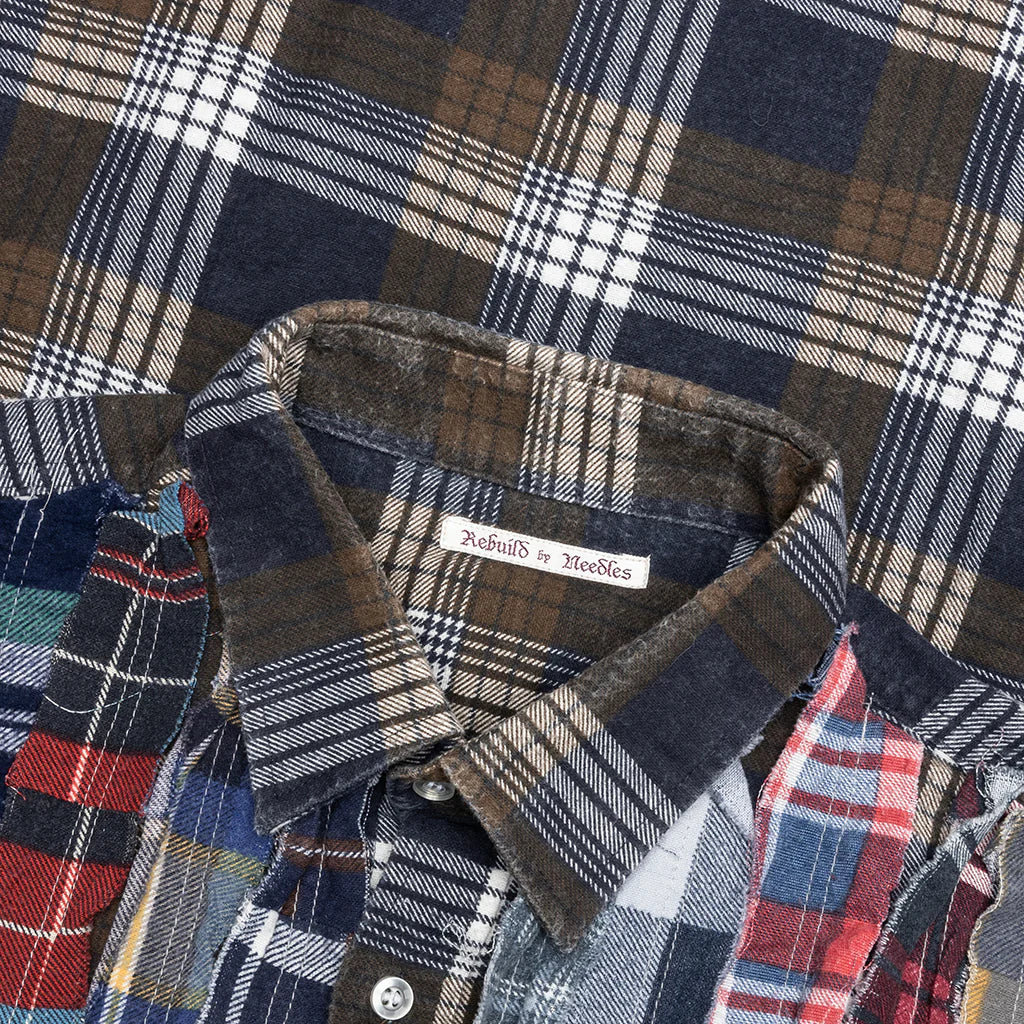 Ribbon Wide Flannel Shirt Assorted
