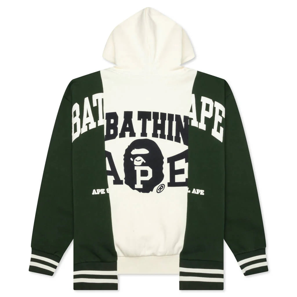 Badges Color Blocking Pullover Hoodie Ivory
