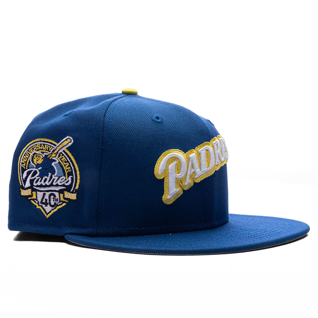 FEATURE x New Era 59FIFTY Fitted SD Padres Cooperstown Songbird Blue Twill Grey