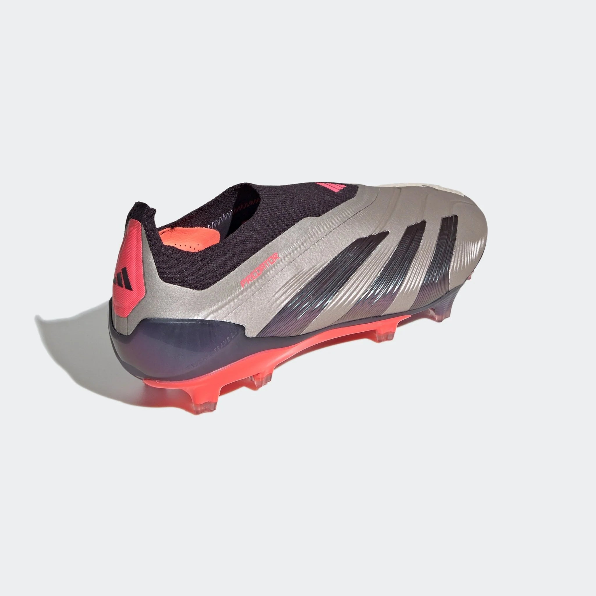 adidas Predator Elite Laceless FG Laceless Firm Ground Soccer Cleats Platin Metallic Black Carbon