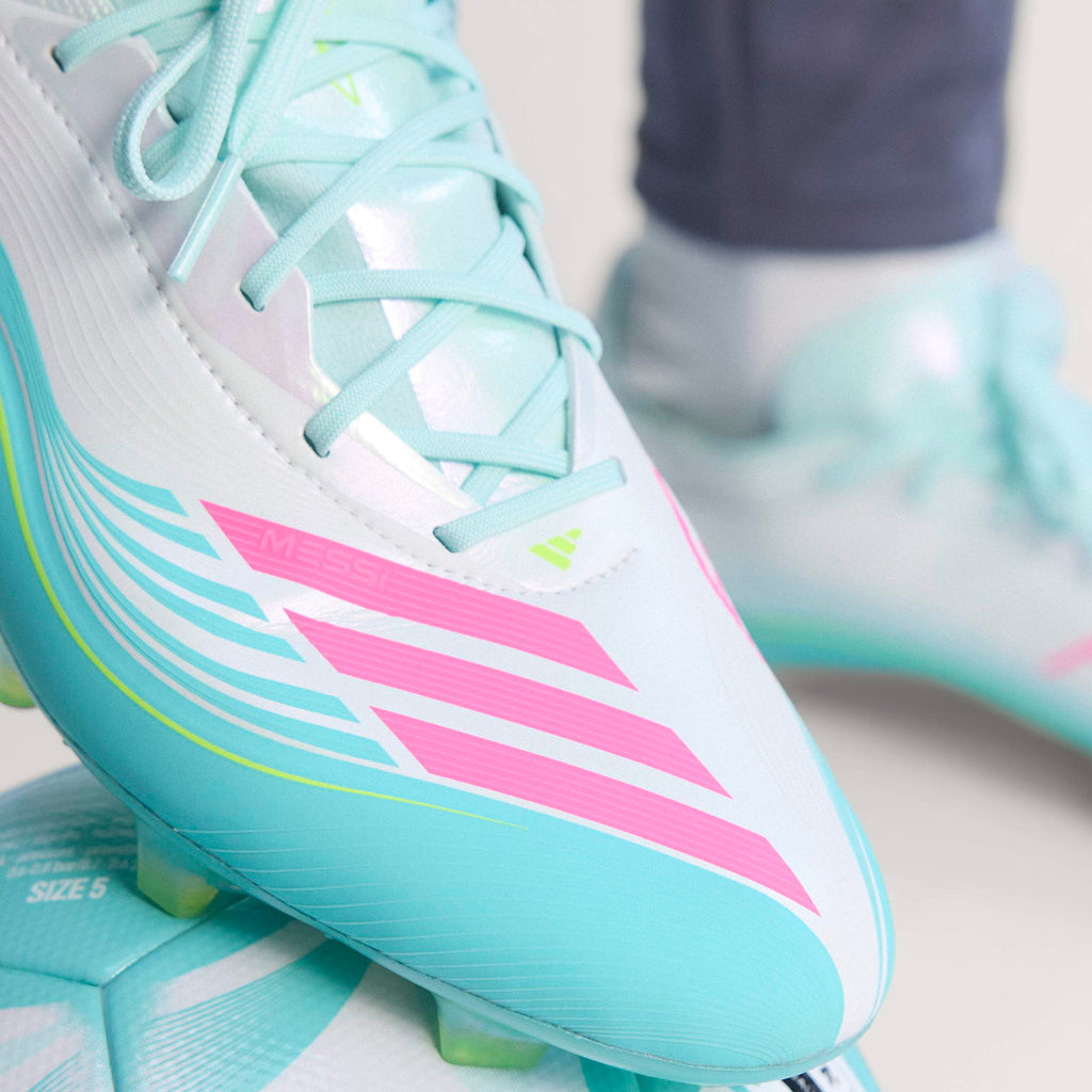 adidas F50 Messi Elite FG Firm Ground Mens Soccer Cleats White Pink Aqua