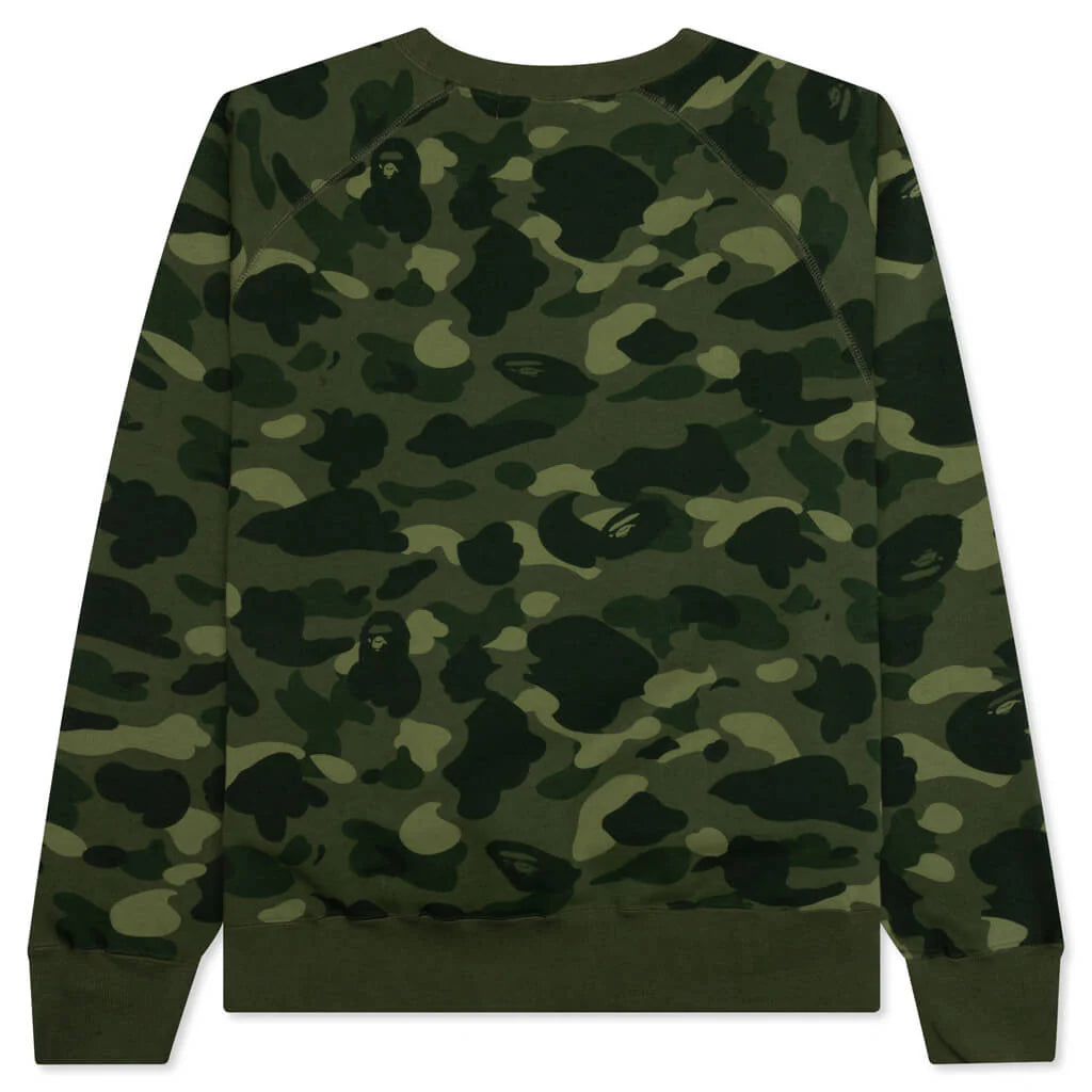 Color Camo Crystal Stone Relaxed Fit Crewneck Green