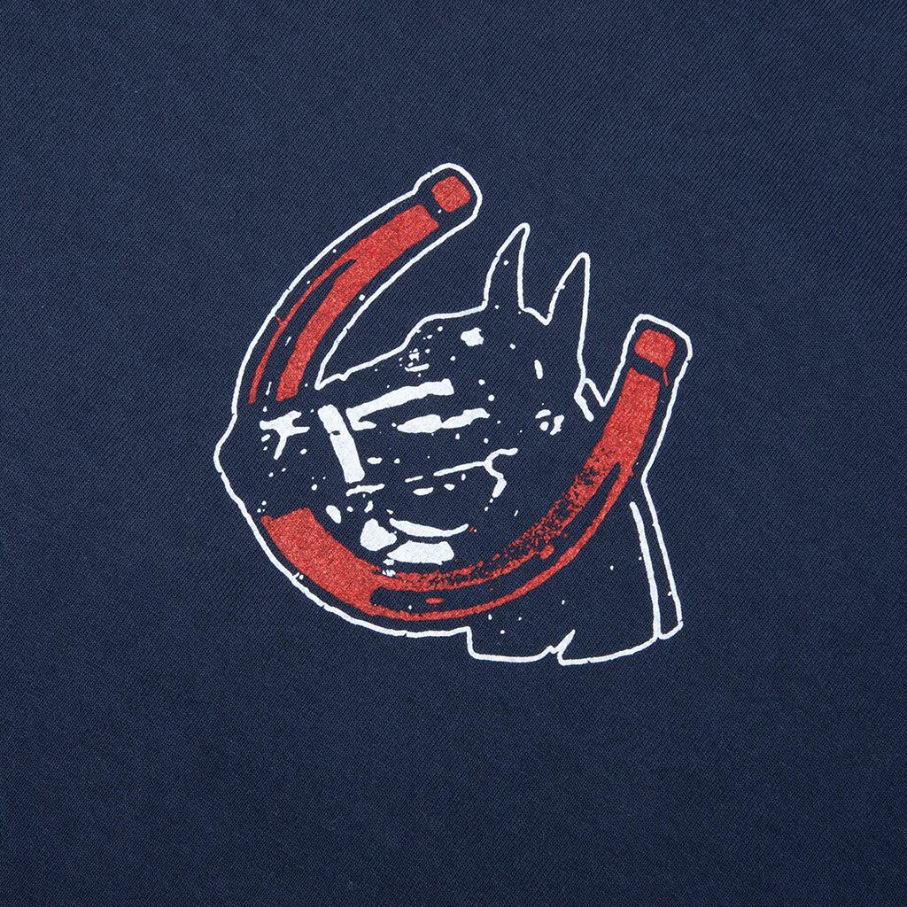 Valley Riders T Shirt Sun Faded Washed Navy