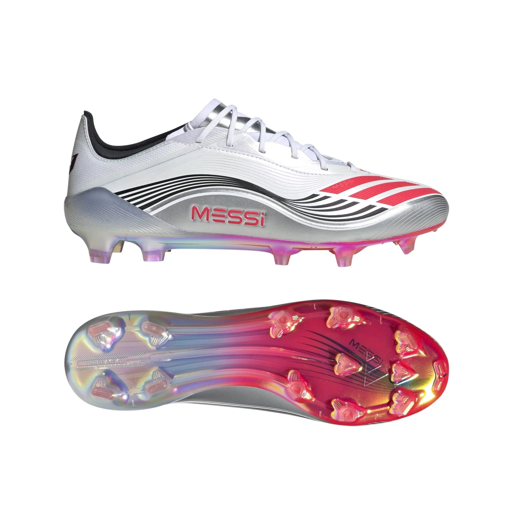 adidas F50 Messi Elite Firm Ground Soccer Cleats White Red