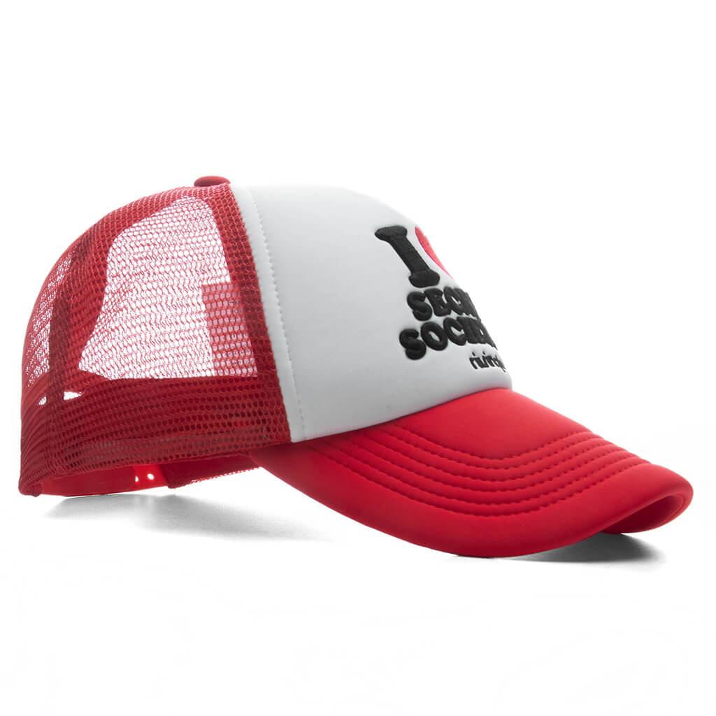 Secret Societies Trucker Hat White Red