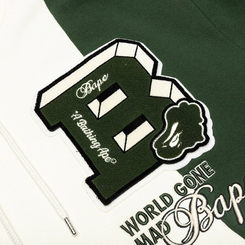 Badges Color Blocking Pullover Hoodie Ivory