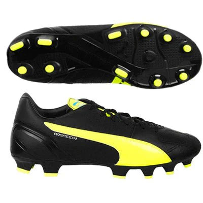 PUMA EvoSPEED 44 FG Firm Ground Soccer Cleats Black Safety Yellow