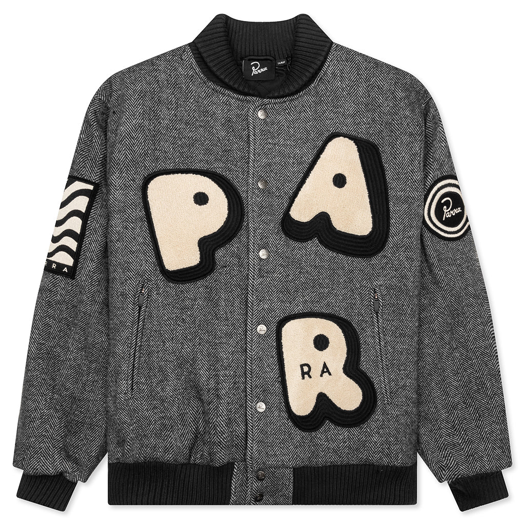 Rounded Par Varsity Jacket Dark Grey