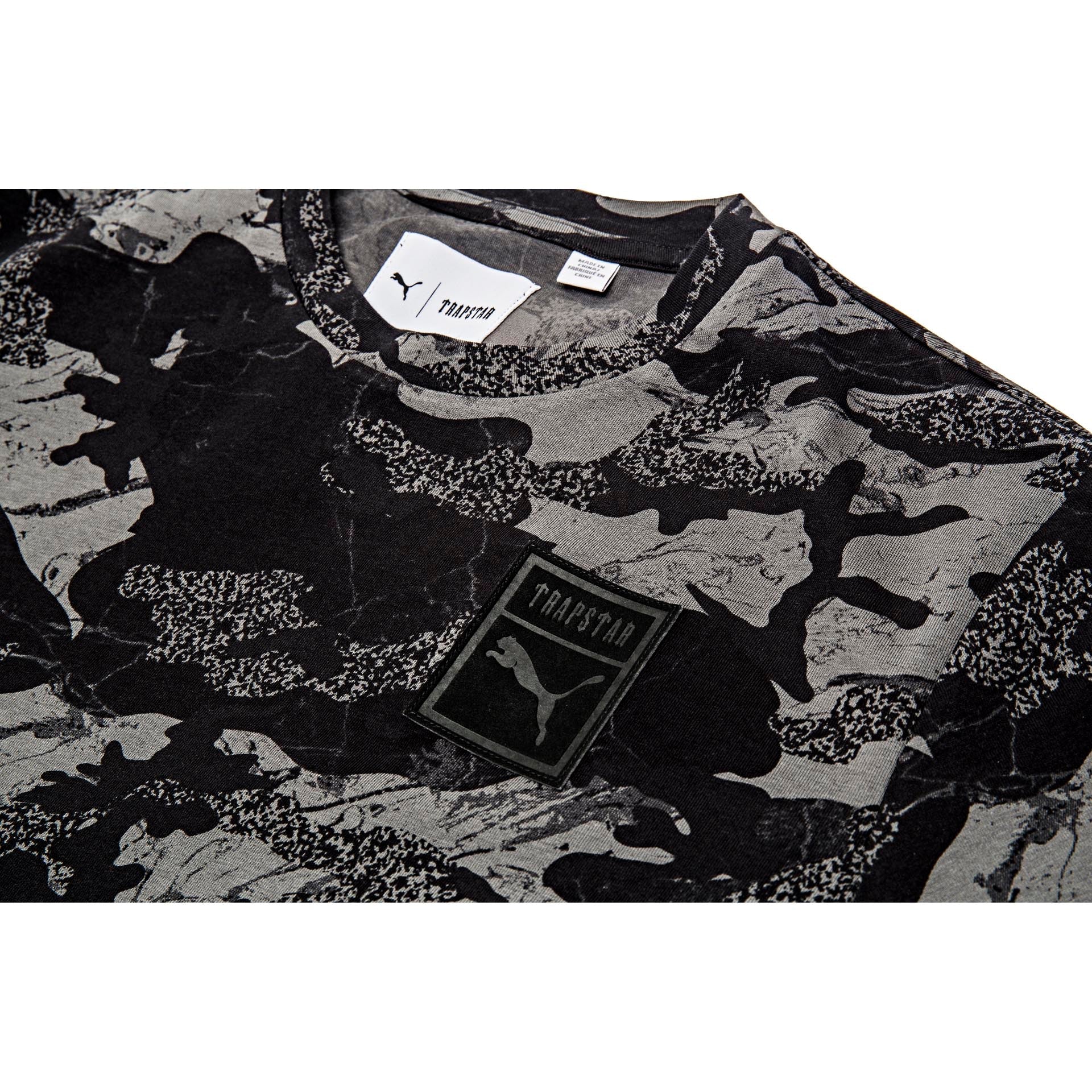 Trapstar Logo Mens Short Sleeve Tee Black Camo