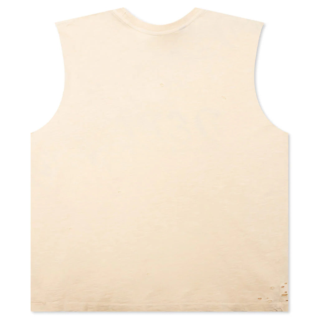 Sleeveless Crew Tee Archival White