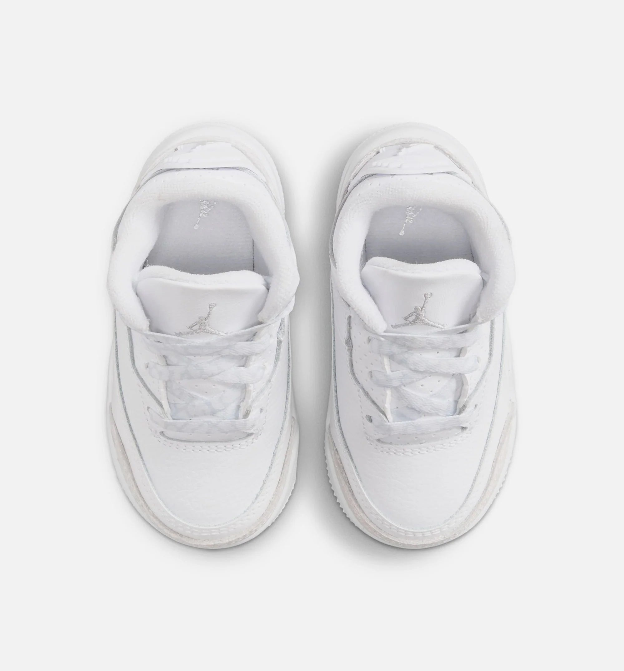 Air Jordan 3 Retro White And Silver Infant Toddler Lifestyle Shoe White Metallic Silver