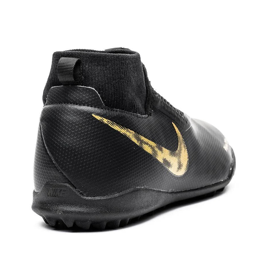 Nike JR Phantom Vision Academy TF Turf Soccer Cleats Black Gold