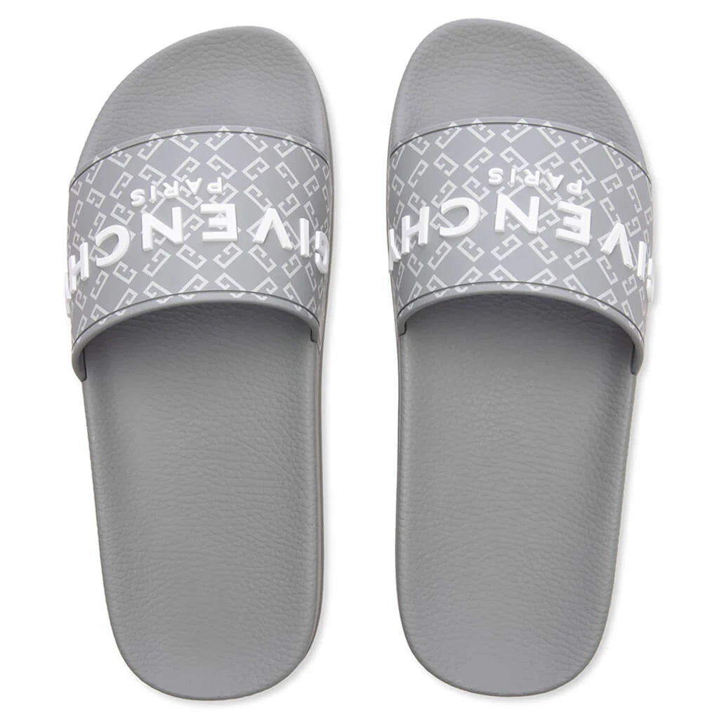 Slide Flat Sandals Medium Grey