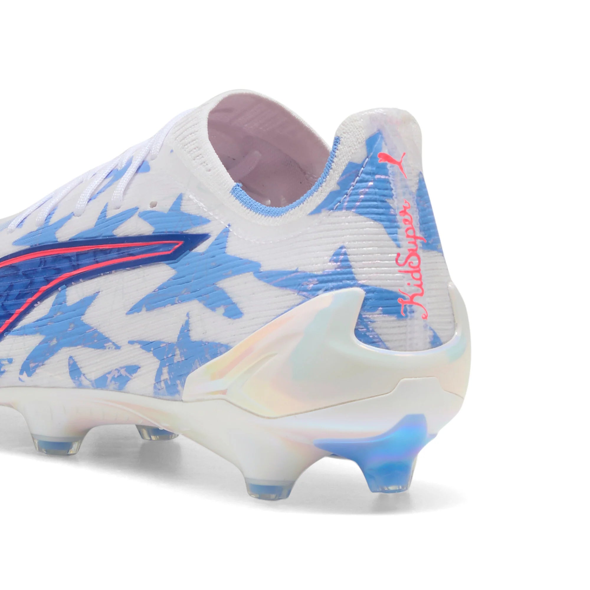 PUMA Ultra 6 Ultimate Kidsuper X CP FG Firm Ground Mens Soccer Cleats White Pink Blue