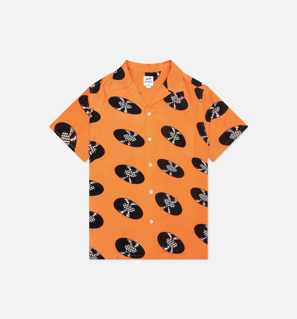 Vault X Wacko Maria Woven Button Up Mens Shirt Orange