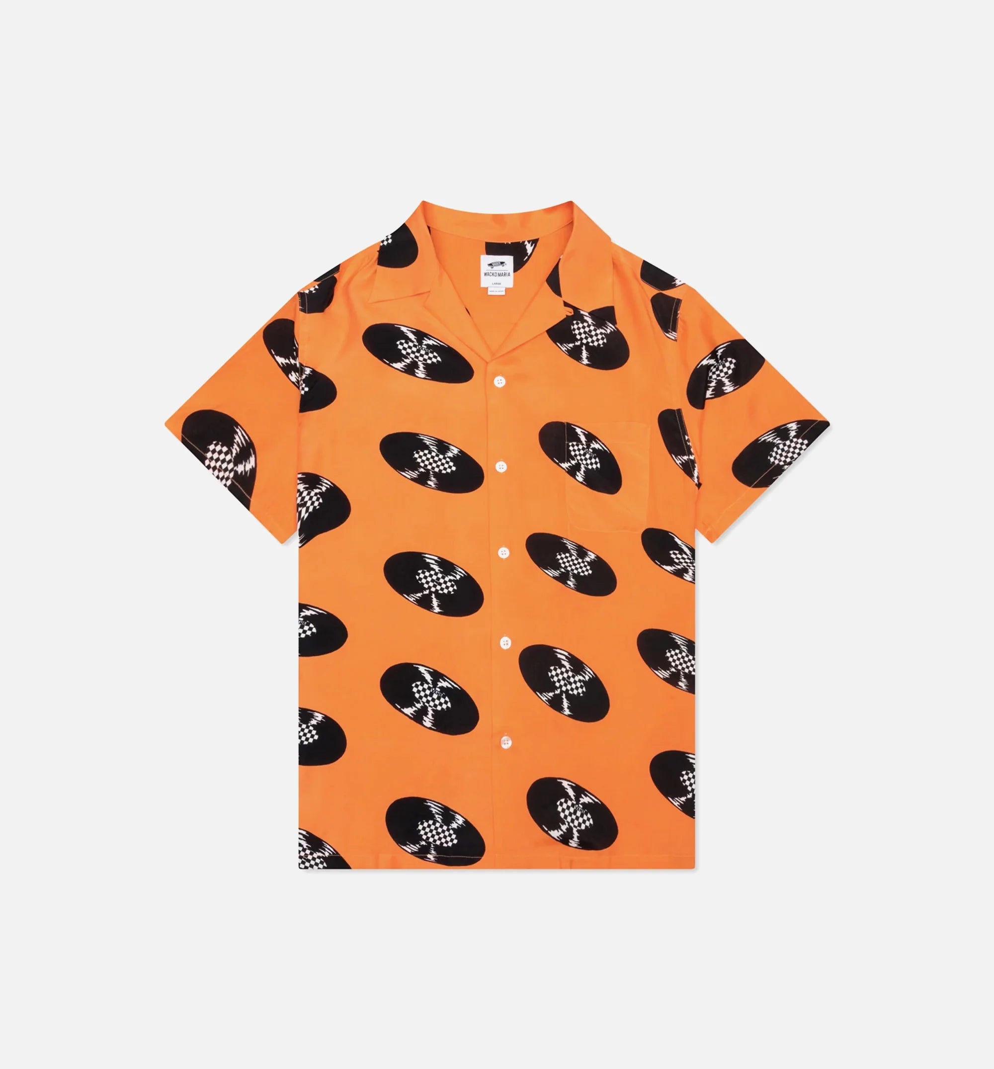 Vault X Wacko Maria Woven Button Up Mens Shirt Orange