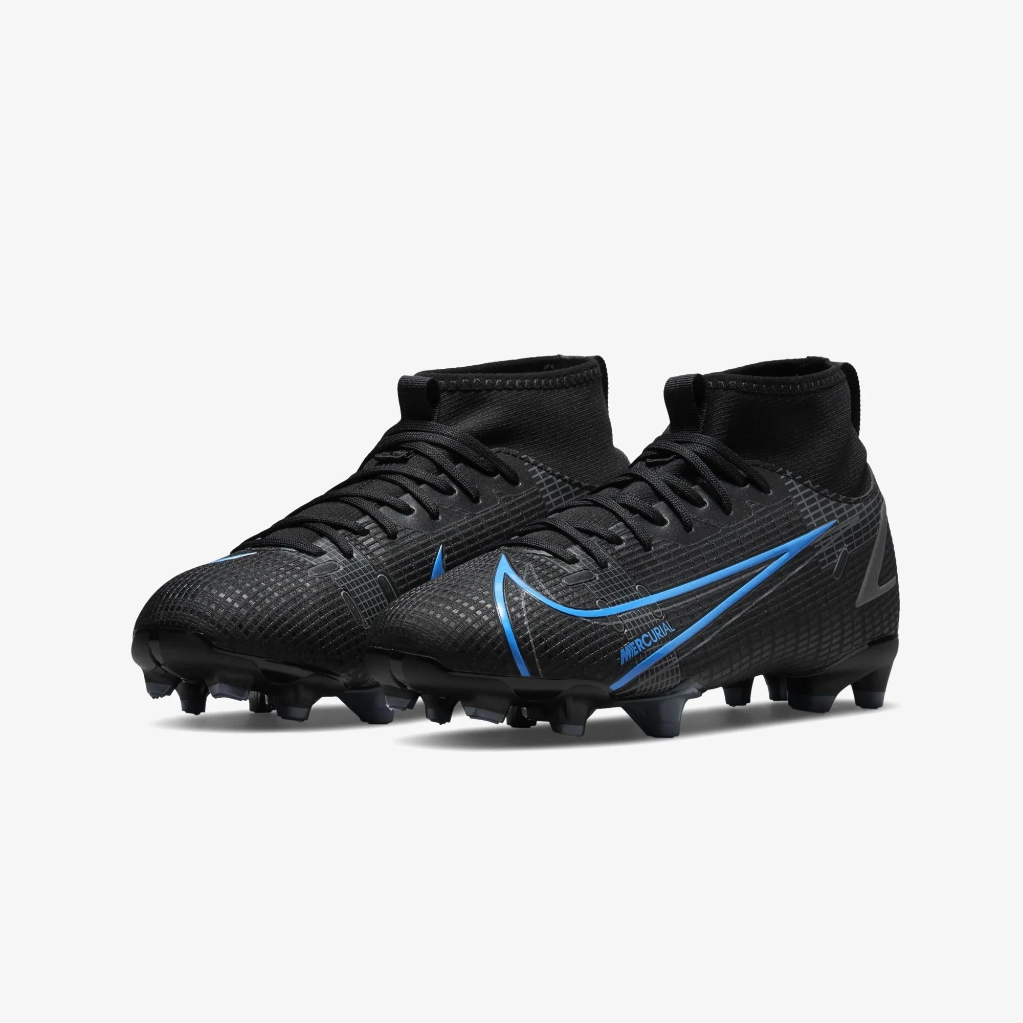 Nike JR Mercurial Superfly 8 Academy Firm Ground Soccer Cleats Black Iron Grey