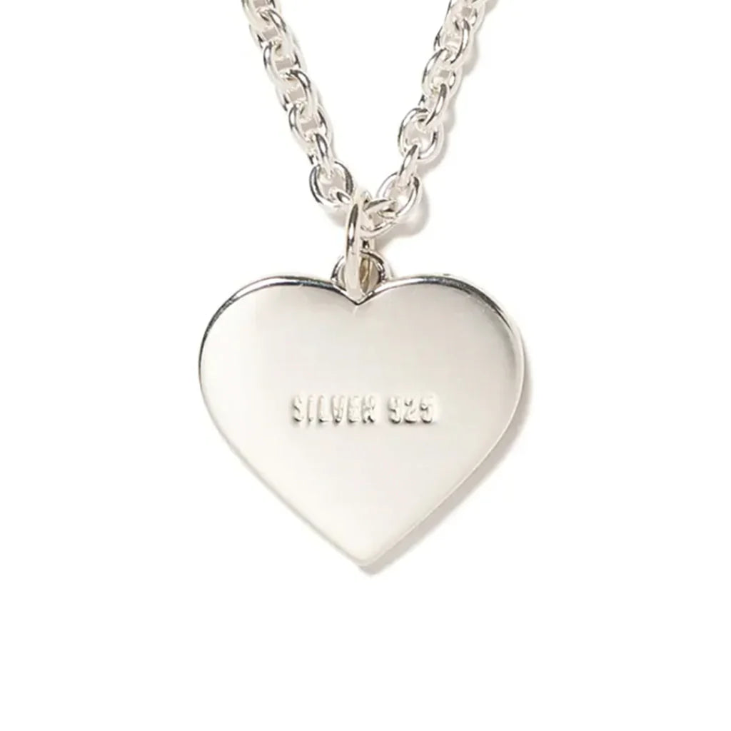 Heart Silver Necklace Red