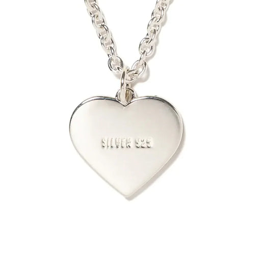 Heart Silver Necklace Red