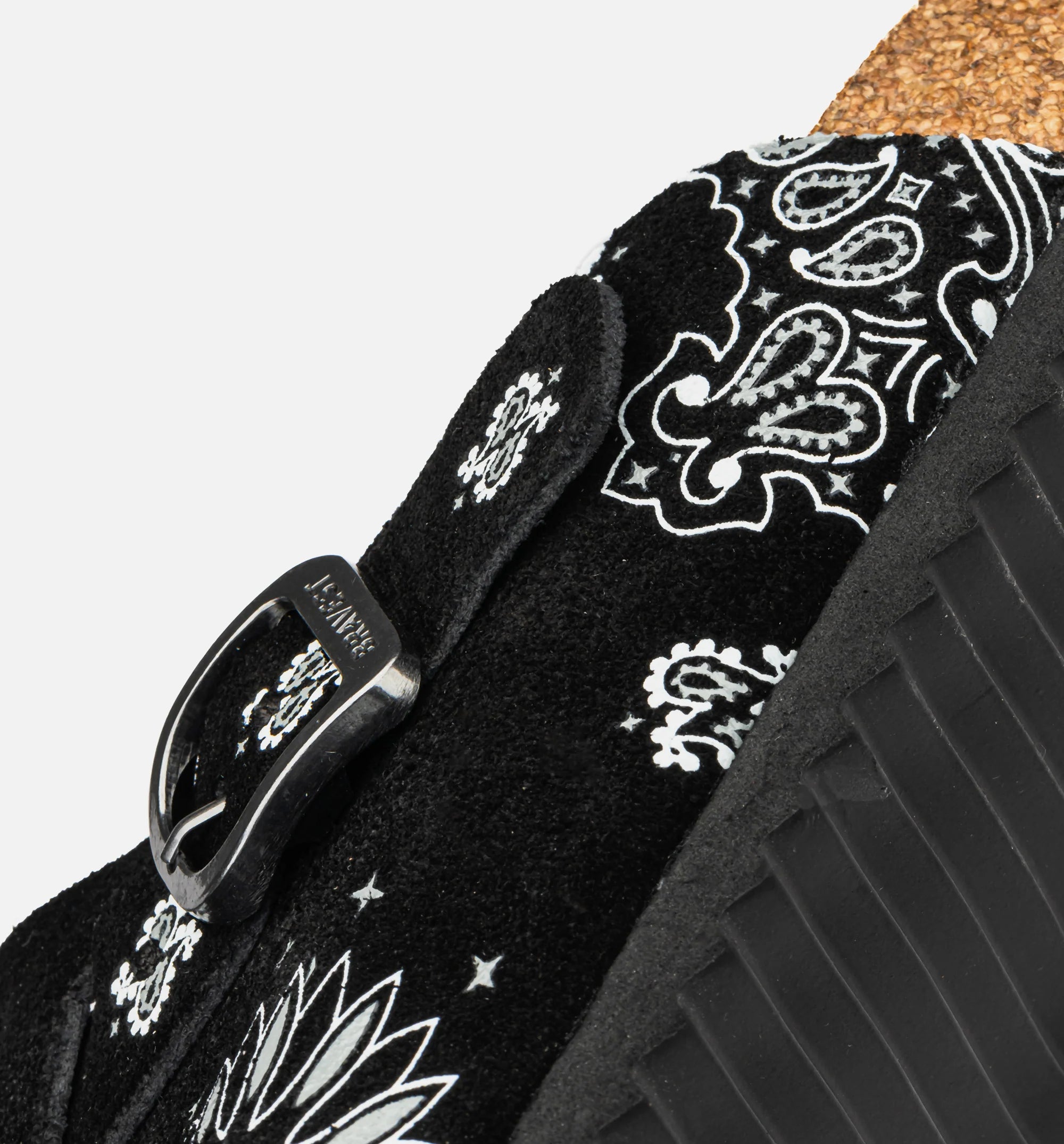 Two Tone Paisley Clog Mens Sandal Black White