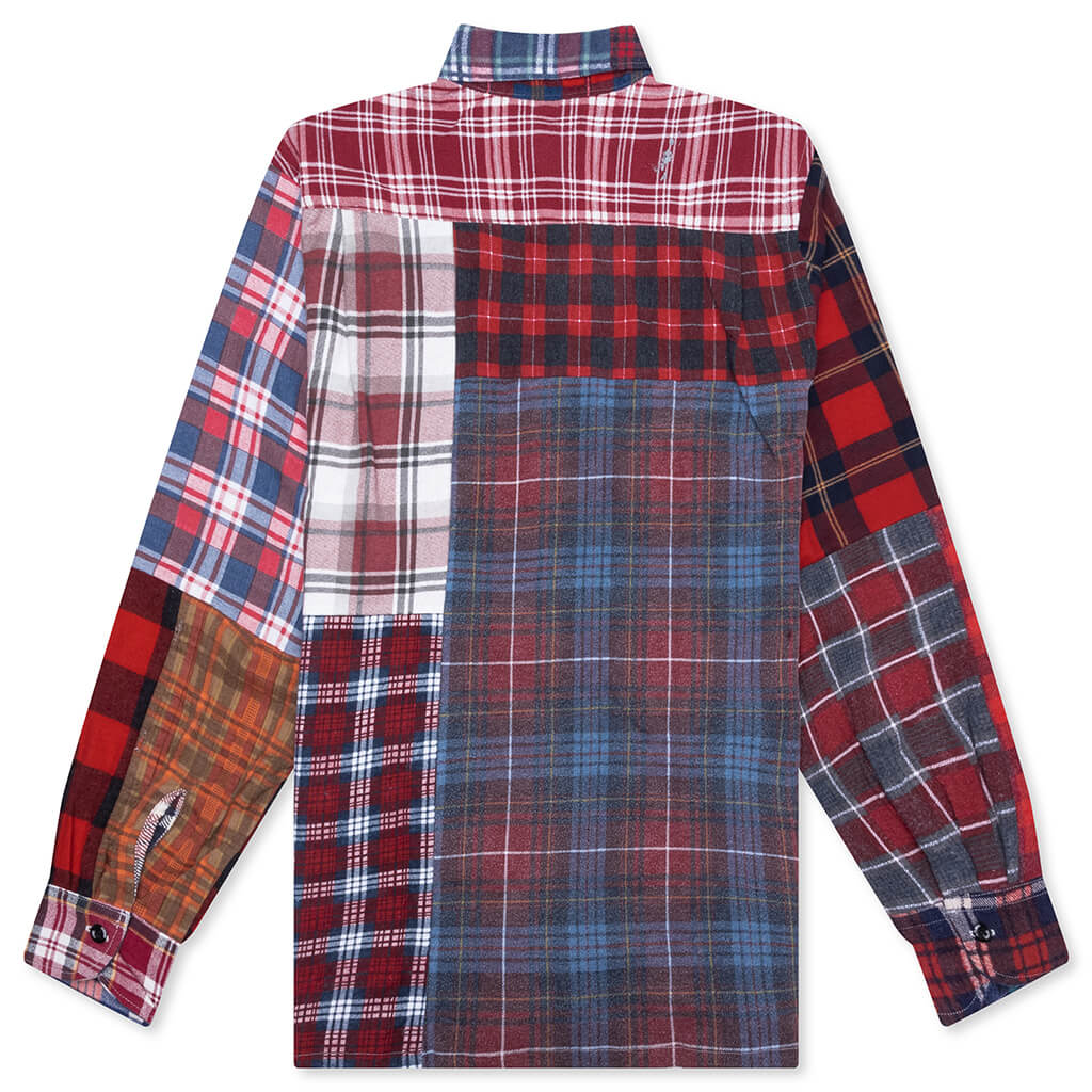 Straight Hem Flannel Shirt Assorted