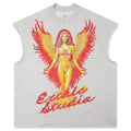 Phoenix Rising Cut Off Crewneck Natural Heather