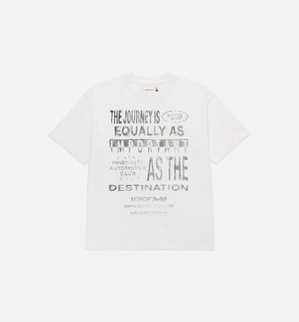 Travelled Journey Mens Short Sleeve Shirt White