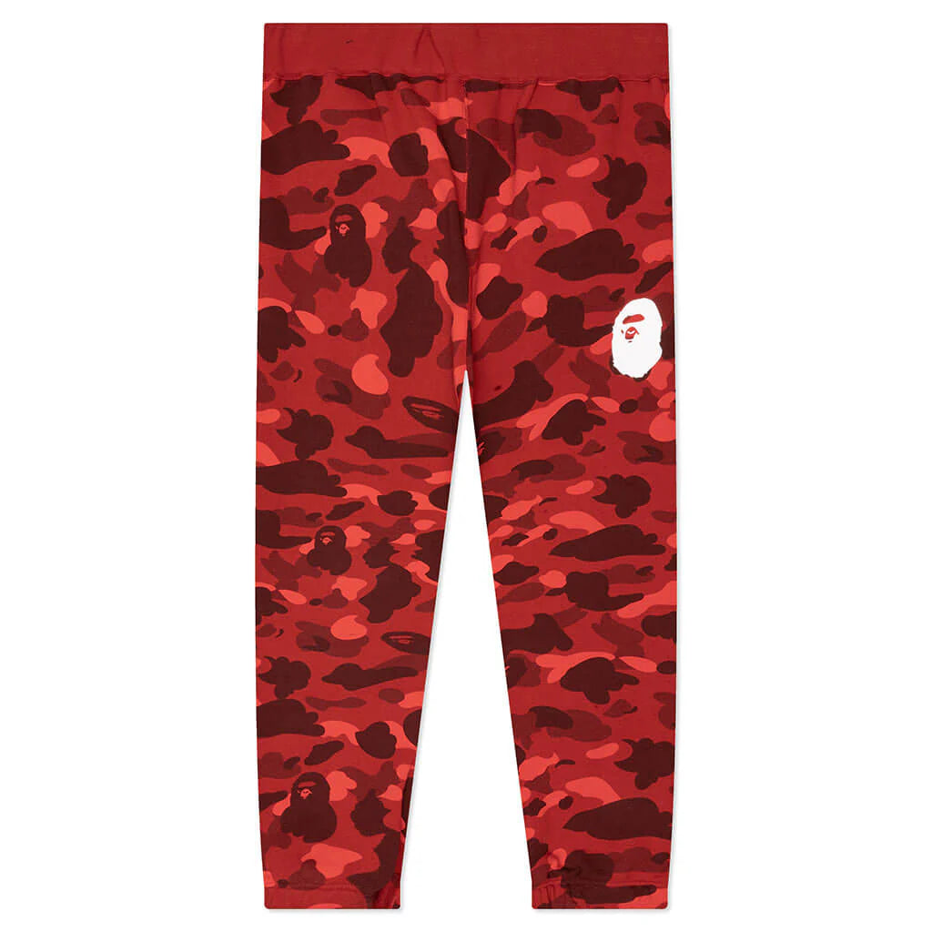 Color Camo Wide Fit Sweat Pants Red