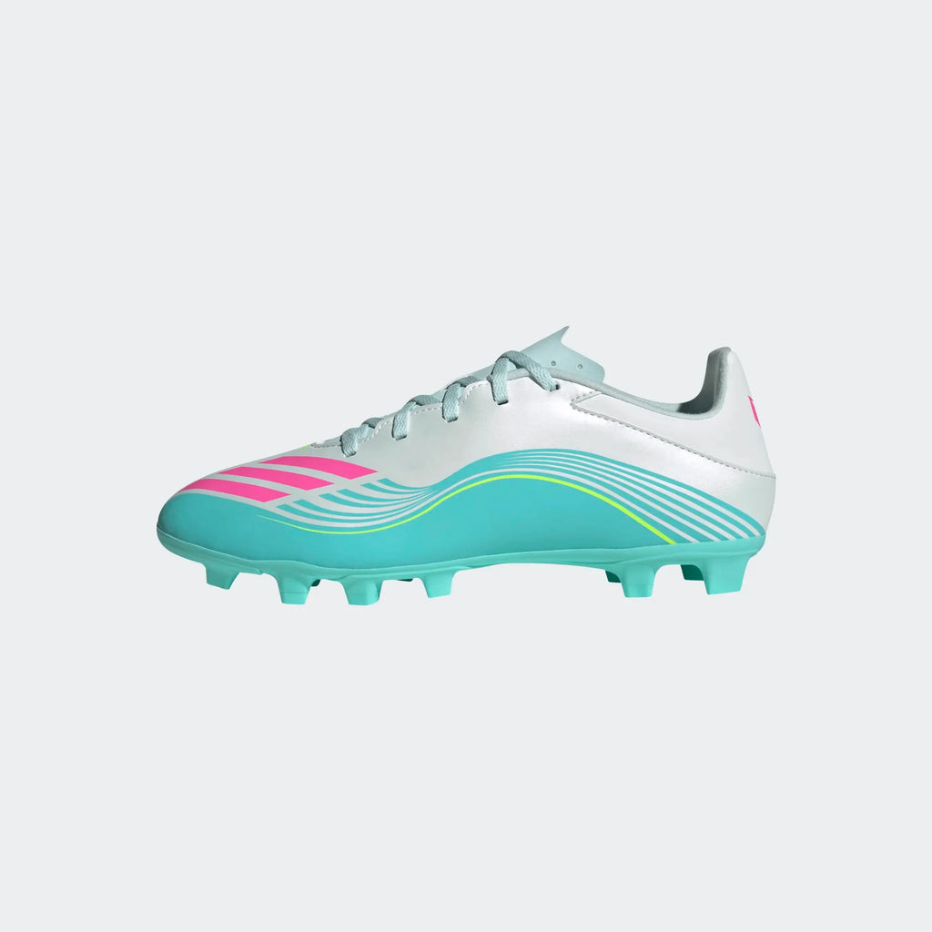 adidas F50 Messi Club FG MG Firm Ground Multi Ground Mens Soccer Cleats White Pink Aqua