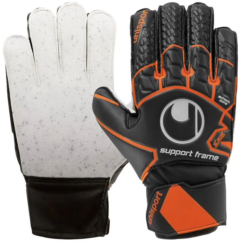 Uhlsport Soft Resist Support Frame Goalkeeper Gloves Black Orange