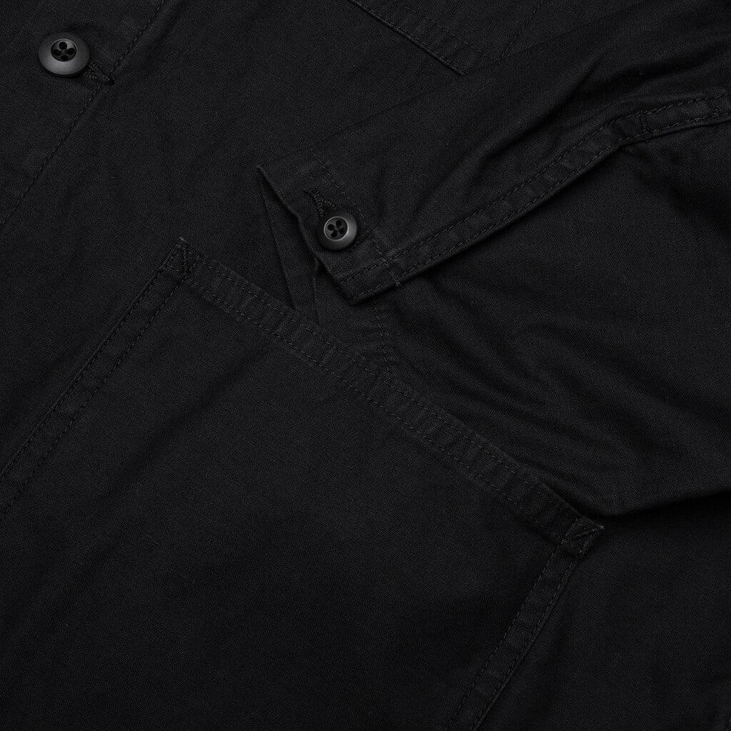 Reversed Sateen Coverall Jacket Black