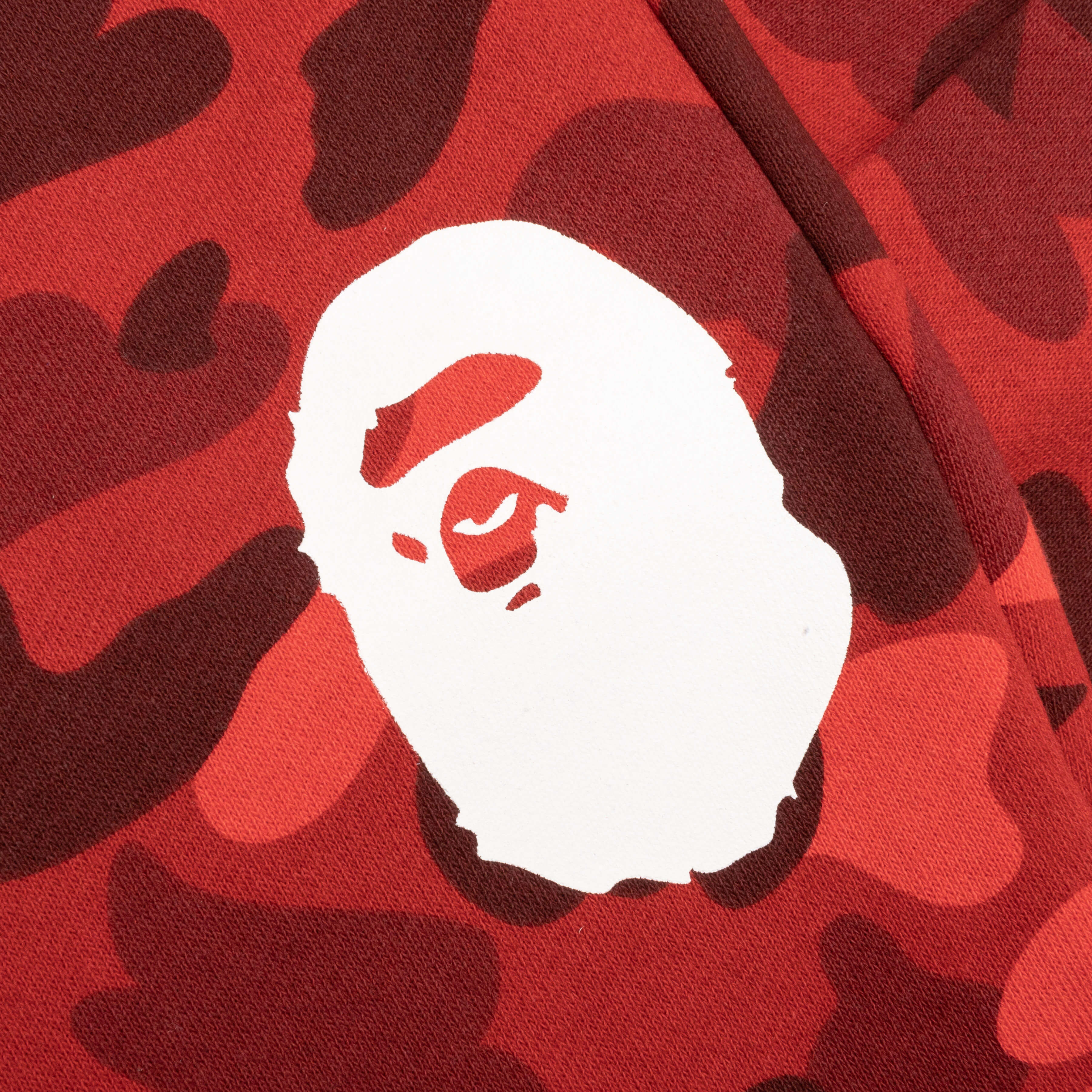 Color Camo Wide Fit Sweat Pants Red