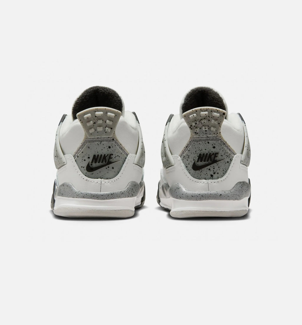 Air Jordan 4 Retro White Cement Infant Toddler Lifestyle Shoe Summit White Fire Red Cement Grey Black