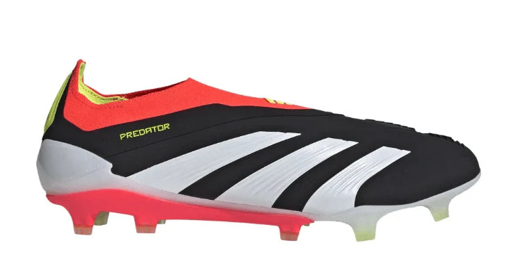 adidas Predator Elite Laceless FG Firm Ground Soccer Cleats Black White Solar Red