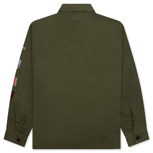 Patched Military Shirt Olive Drab