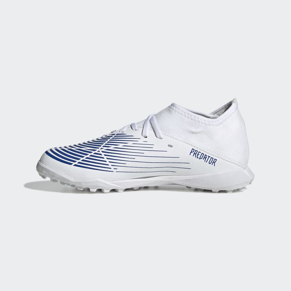 adidas Kids Predator Edge 3 TF J Turf Football Boots White Blue