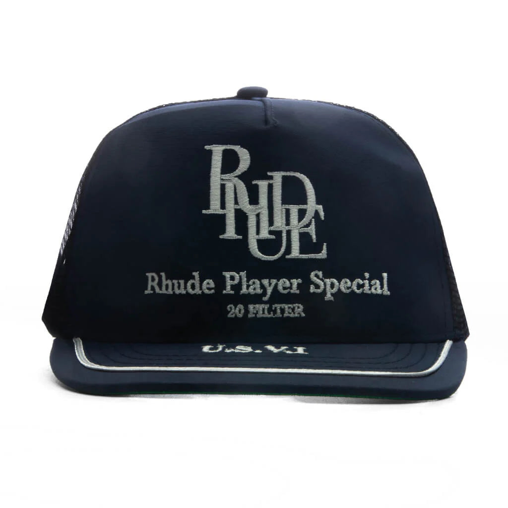 Player Special Trucker Hat Navy White