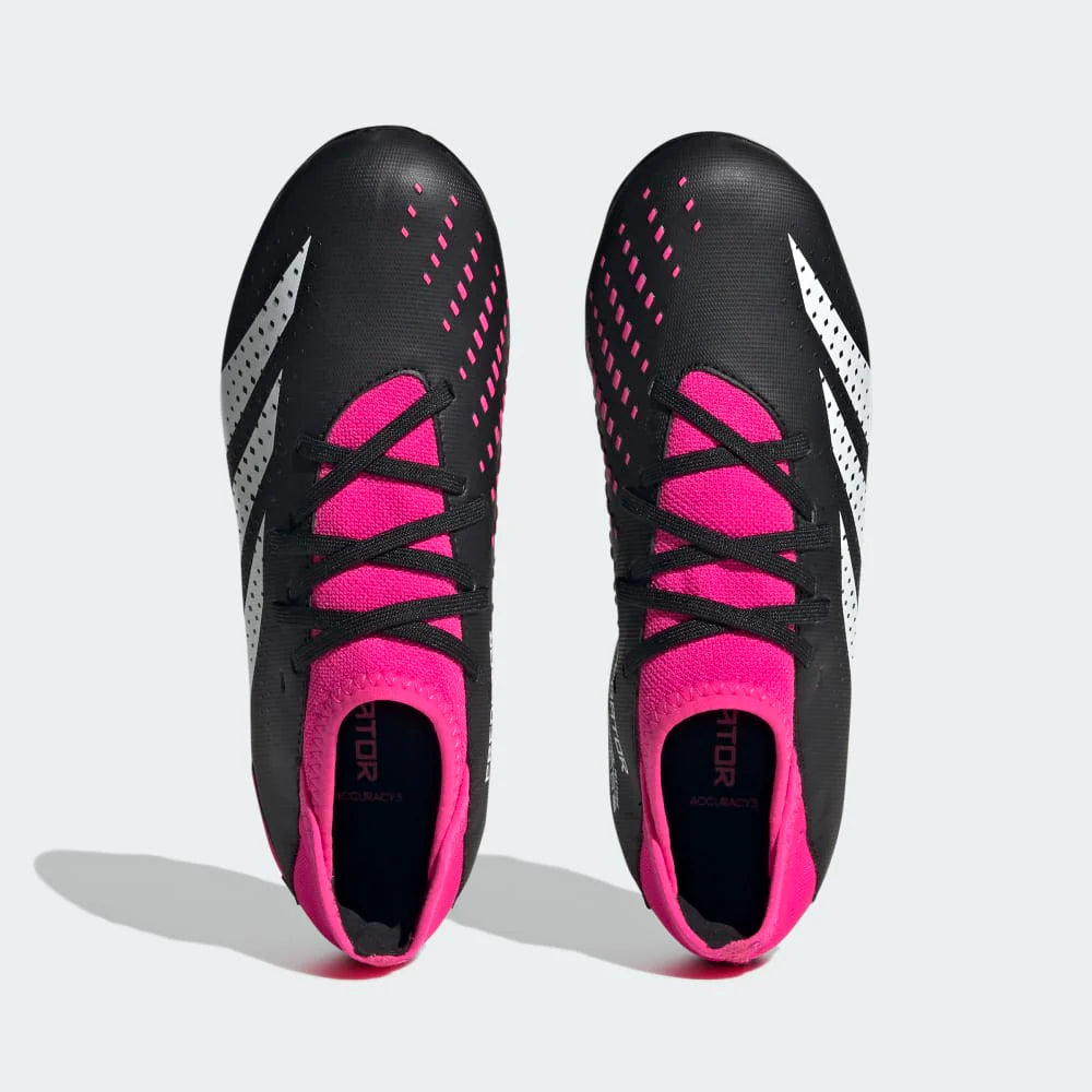 adidas Kids Predator Accuracy3 J FG Firm Ground Soccer Cleats Black Pink