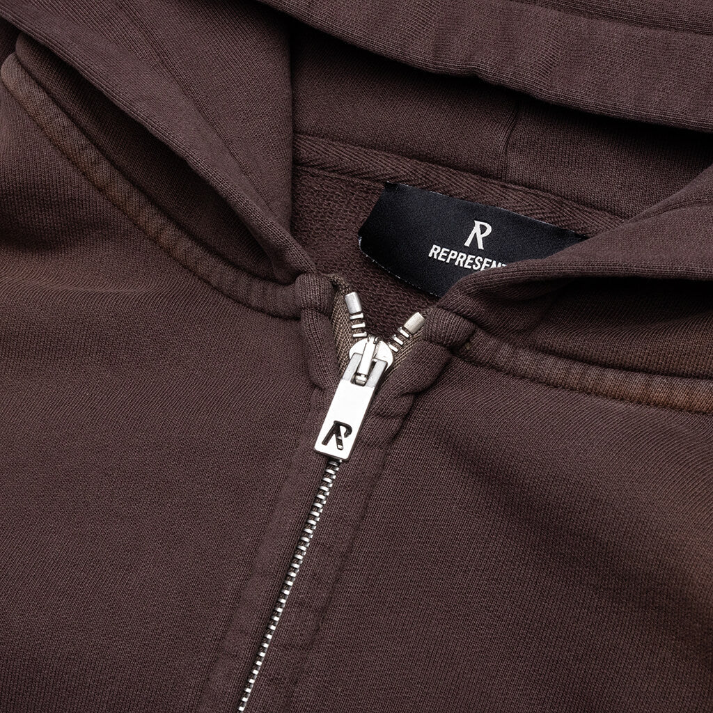 Masking Tape Initial Zip Hoodie Cedar