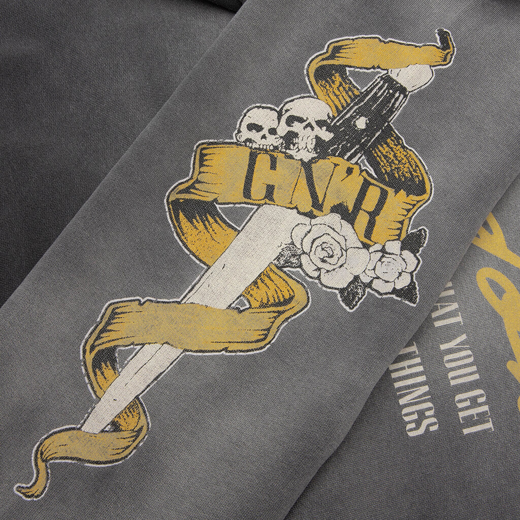 Represent x Guns N Roses Cross Zip Through Hoodie Stained Black