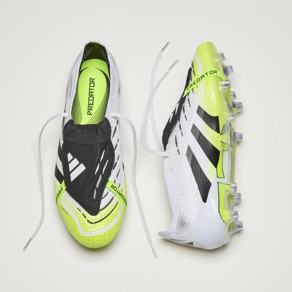 adidas Predator Elite Fold Over Tongue Firm Ground Soccer Cleats Cloud White Black Lucid Lemon
