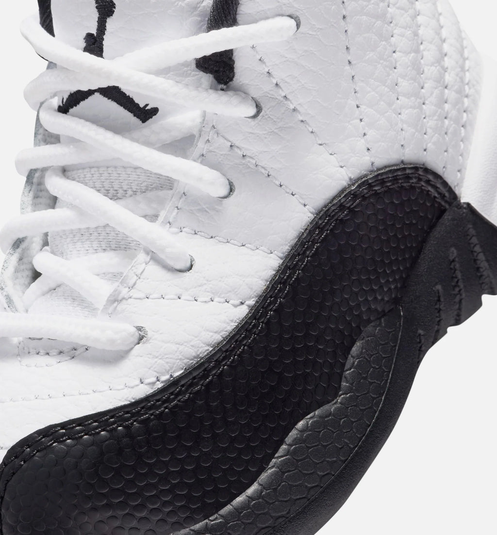 Air Jordan 12 Retro Taxi Infant Toddler Lifestyle Shoe White Black Taxi