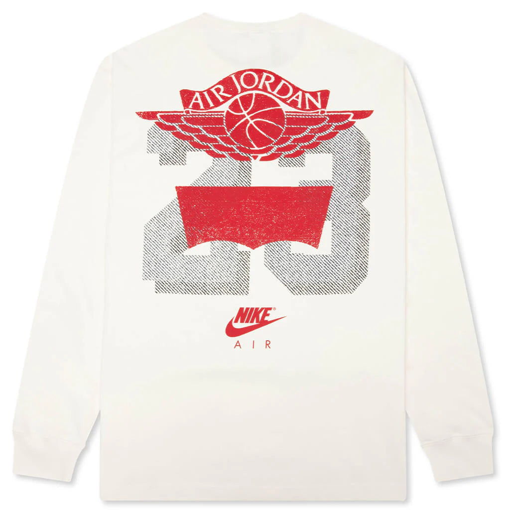 Jordan x Levis L S Tee Pale Ivory Black University Red