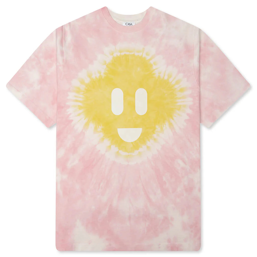 Tie Dye Smiley Oversized T Shirt Tie Dye Pink