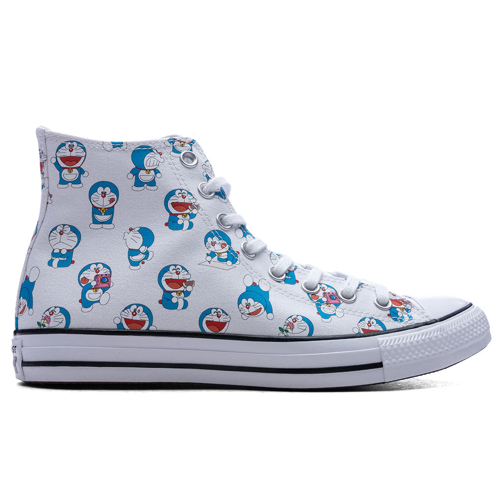 Converse x Doraemon Chuck Taylor All Star Hi Vintage White Hawaiian Gold Flamingo